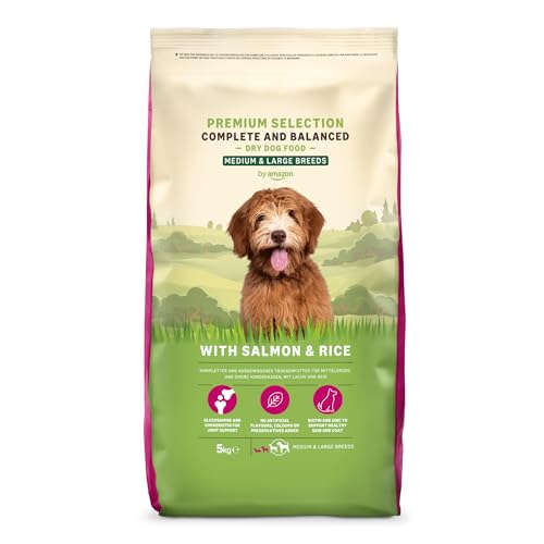 by Amazon Complete Dry Dog Food with Salmon and Rice for Medium and Large Breeds 5kg (Precedentemente un marchio Lifelong, stesso prodotto)