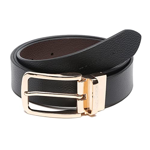 Image of LOUIS STITCH Men's Italian Leather Reversible Belt 1.25 inch (35mm) Handcrafted Formal Waist Band Officewear Men Gents Boys (Brown /Black) (FF-CS-)