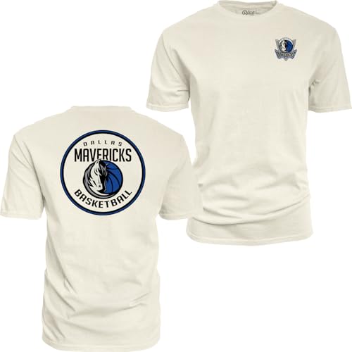 Dallas Mavericks NBA Officially Licensed T-Shirt Ringspun Front/Back Ivory, Large