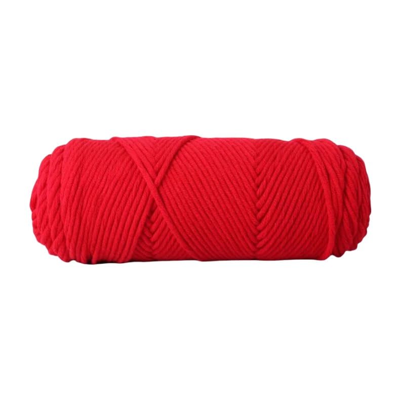 Hilo de lana de peso 500g en color rojo teñido a mano suave y duradero para tejer y ganchillo