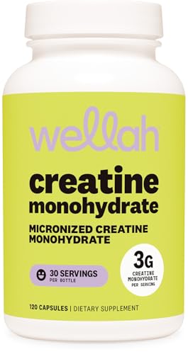 Wellah Creatine Monohydrate Capsules (3000 mg) 120 Capsules