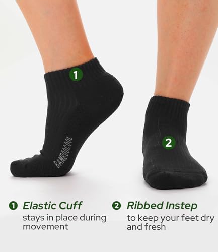 BAMBOO COOL Womens Ankle Socks Bamboo Viscose Basic Low Cut Moisture-Wicking Cushioned Anti-Blister4