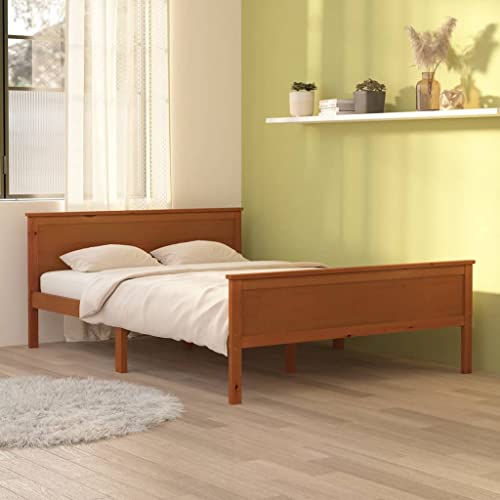 Lumanois Estructura Cama sin colchón Madera Pino marrón Miel 160x200 cm,Mobiliario,Camas y somieres,26.3kg-322192