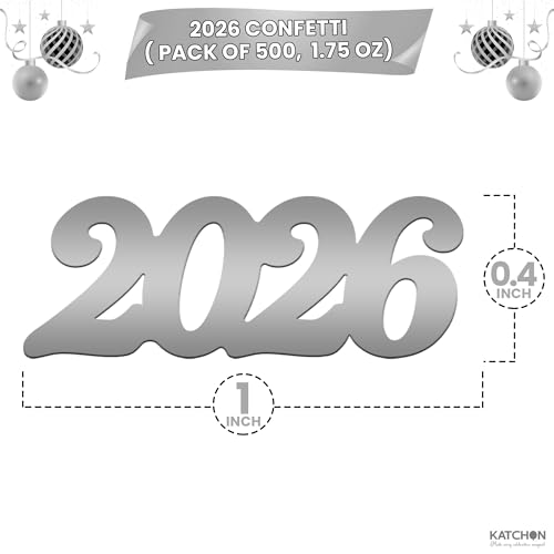 Image of Graduation Decorations 2026 - Pack Of 500 | Silver 2026 Graduations Confetti | Graduation Confetti 2026, Silver Graduation Confetti for Graduation Confetti Class of 2026 | Grad confetti, KatchOn