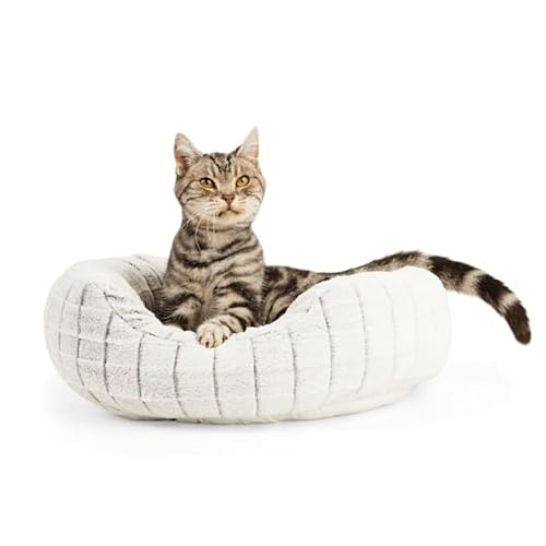 Everyyay Gray Snooze Fest Faux Fur Cat Bed, 20" L X 18" W X 7" H #TOP1