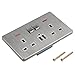 MECCANIXITY Dual UK Socket Switched Multi Power Outlet Dual USB Grey PC Panel 250V 13A 146mm x 88mm