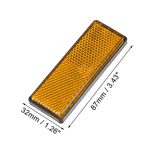Image of X AUTOHAUX 6 Pcs Rectangular Stick-on Safety Spoke Reflective Self Adhesive Reflector for Gate Posts Cars Trailer Motorcycle Trucks Boat Bicycle Bike Orange
