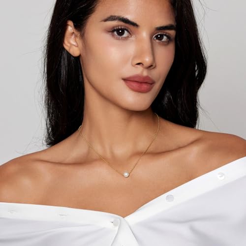 Image of Zeffy Pearl Necklace 4MM /6MM /8MM Dainty Round Imitation Pearl Choker Necklace Wedding Pearl Necklace Delicate Jewelry for Women Simple Bridesmaid Jewelry Gifts