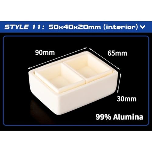 Zestaw wysokotemperaturowych tygli z tlenku glinu 50-100 mm formy laboratoryjne do analizy spalania 10 sztuk (90 x 65 x 30 mm) - i odporne na ciepło
