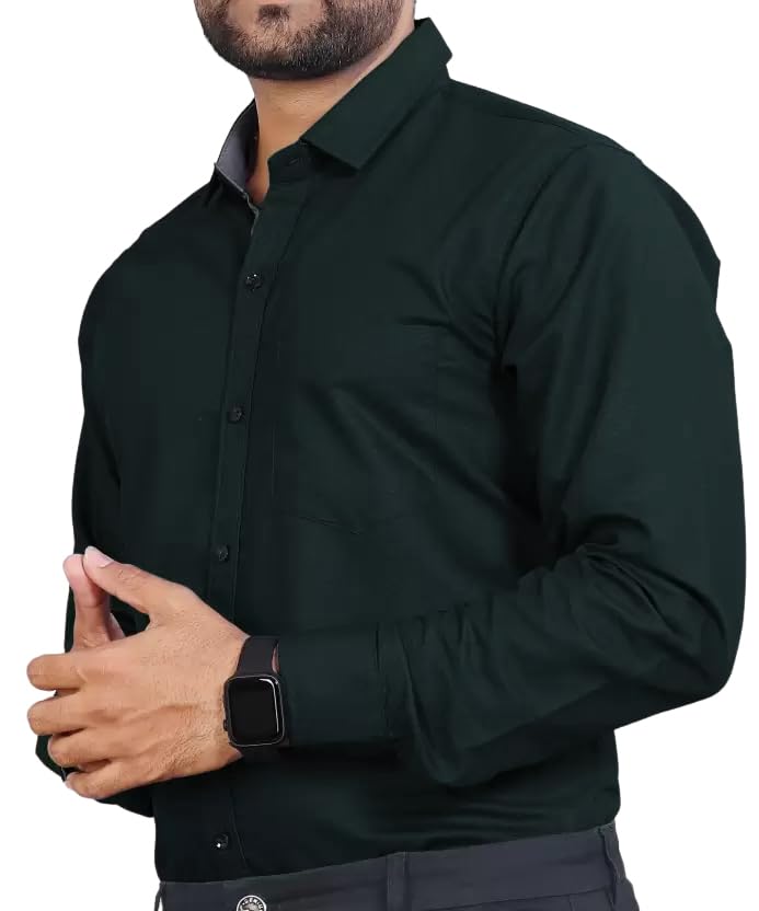 Image of Tee Projekt Premium Plain Cotton Shirt for Men | Cotton Shirt | Casual Shirt | Solid Shirt | Full Sleeves | Formal Shirt