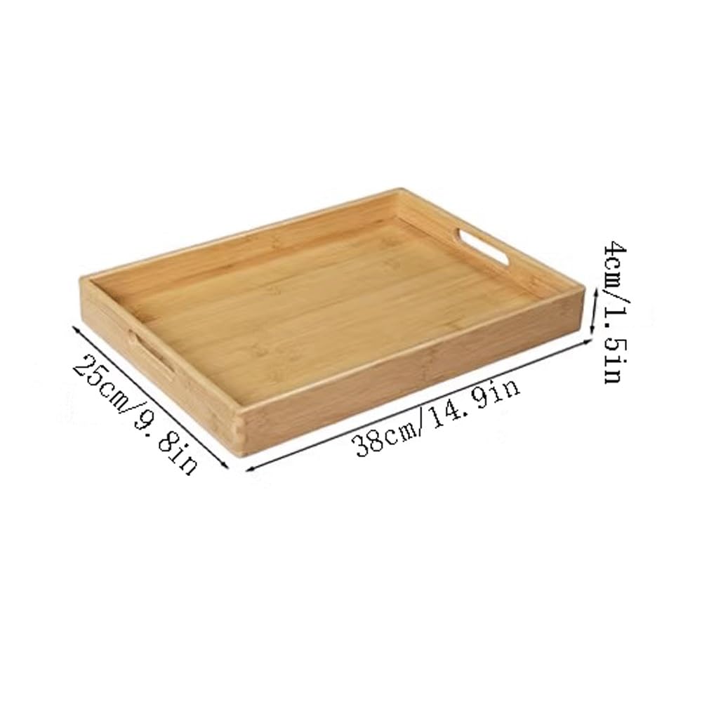Bandeja rectangular de bambú para frutas, comidas, barbacoa y pan, esencial para cocina y guardería, perfecta para servir y mostrar alimentos