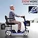 PENGJIE 20A 32miles Mobility Scooter for Adults Wheelchair Device for Travel, Elderly. 350 lbs Max Weight, 350W 4-Wheel Powered Mobility Scooters for Seniors (Y3-BLUE2)