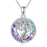 ★ Collar Fénix para mujer★ Fénix simboliza el renacimiento y la eternidad y también representa la esperanza, el fénix renace con esperanza. Un colgante con un elegante fénix nacido de nuevo, decorado con cristales brillantes de Austria, ilumina tu vida con este hermoso collar de Fénix, al igual que el Phoenix ascendente