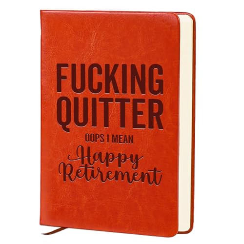 QDWXDEL Retirement Gift for Woman,A5 Hardcover Leather Journal for Women, Happy Retirement Journal Notebook for School, Work (FUCKING QUITTER)