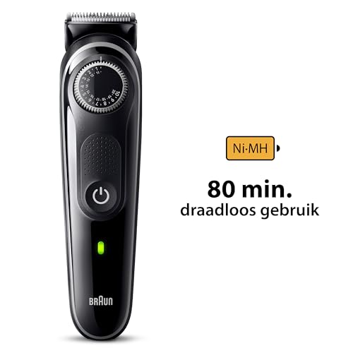 Braun Barttrimmer Series 3, Elektrischer Bartschneider Herren mit 3 Zubehörteile, Ultrascharfe...