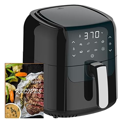 Air Fryer Oven Cooker XL - 6 QT Airfryer Basket Fryers for Grill Kitchen Digital Acessories Black - YAWALL Cover