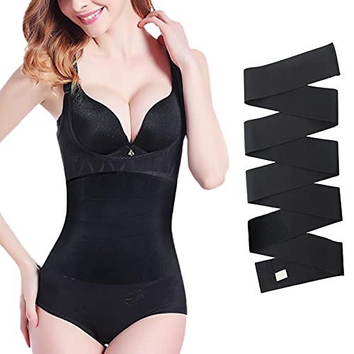 Waist Trainer Trimmer Belt, Sweat Stomach Wraps Sport Workout Cincher Body Shaper Slimming Belly Band for Women (Black, 3M)