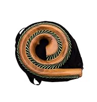 Handgefertigtes Didgeridoo Rundform aus zertifiziertem Suarholz – 28 cm Ø – Dot Painting Handbemalung – poliert & gewachst – inkl. Schutztasche – Naturinstrument aus Bali (D1)