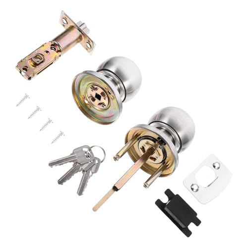 Kisangel 室内用三杆式ステンレス製ドアノブロック 転式構造 簡単取付 滑らかな表面 高耐久性 人 財産保護向け