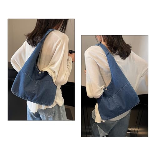 Vintage Grunge Tote Bag Y2K Canvas Bag for Women Men, Denim Crossbody Hobo Shoulder Bag Retro Unisex Bag2