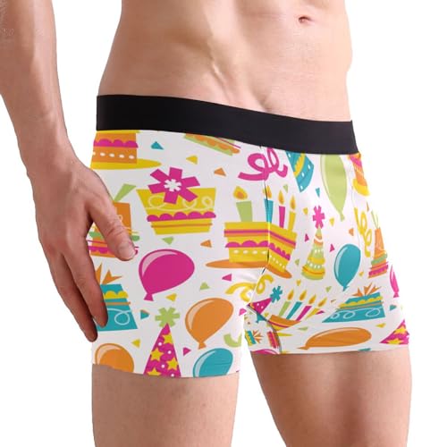 ZZKKO Birthday Cake Balloon Mens Boxer Briefs Underwear Breathable Stretch Boxer Trunk with Pouch S-XXL2