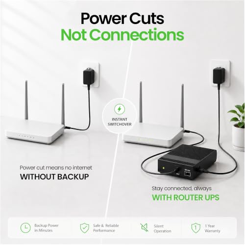 Image of Mini Router UPS by Dark Woof 12V WiFi Broadband Fiber Modem | 8 Hours WiFi Ups Power Backup | Ups for Router at Power Cuts | 12V /2A Plug & Play | Current Surge & Discharge Protection Tu DOX