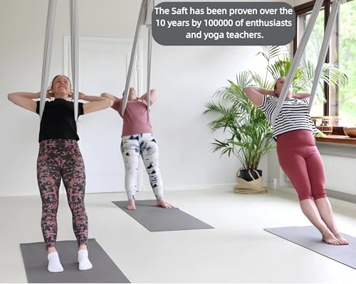 Image of F.Life Aerial Silk Yoga Hammock & Swing for yoga Inversion,Strength training,starter hardware kit
