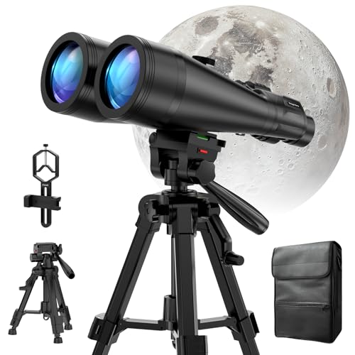 20x80 Astronomy Binoculars for Adults, High Power Stargazing Binoculars with Bak4 Prism, Low Light Vision for Moon Observation & Wildlife Watching, Includes Tripod,Tripod Adapter and Carrying Case