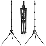Pet Baby Wig Stand 2Pcs, Mannequin Head Stand Metal Adjustable Holder for Mannequin Head, Foldable Wig Stand Tripod for Cosmetology Hairdressing Training