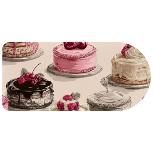 Grand tapis de souris vintage au design gâteau sans couture et finitions de qualité