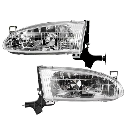 Image of TRQ 2 Piece Headlight Assembly Set Driver & Passenger Side Compatible with 1998-2002 Chevrolet Prizm GM2502167 GM2503167
