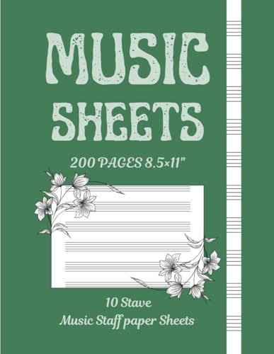Sheets Music 200 pages 8.5×11 inch Music Staff paper Sheets, blank music sheets, Music manuscript paper: Perfect for Composers, Songwriters, writing, ... – 200 Pages of Premium Blank Staff Paper image 2