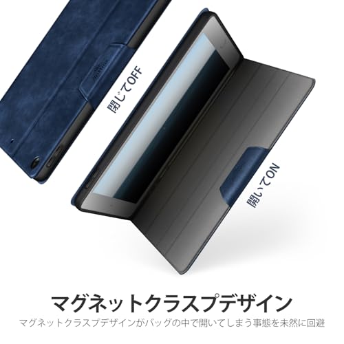 Antbox iPad 9世代 ケース 10.2インチ 第9/8/7世代 ケース 高級ソフトPUレザー製 ひび割れ防止 耐衝撃 アップルペンシル収納可 オートスリープ&スタンド機能付き 全面保護 iPad第7/8/9世代 カバー (ブルー)