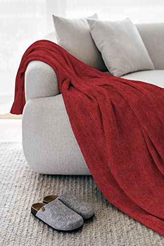 IlGruppone Telo Arredo Tinta Unita in Cotone Panama Grandfoulard Copridivano Copriletto Sofà Made in Italy - Bordeaux - 2 Posti 280x240