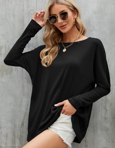 Odosalii Womens Oversized Batwing Baggy lange mouw Pullover Jumper Casual Tops Blouse T-Shirt - Image 4