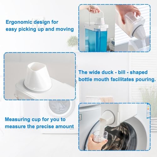 EssQuintorial Laundry Detergent Dispenser-2 Pack,Washing Powder Storage Containe with Measuring Cup, Laundry Storage Containers ,Multi-Purpose Storage Jar for Laundry Room & kitchen (3500ml+1500ml) - Image 5
