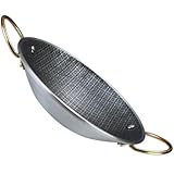 FOMIYES Edelstahl Paella Pfanne 22cm mit Doppelgriffen Verschleißfestes Kochgeschirr für Küche und Hot Pot Polierte Oberfläche Sicherer Griff