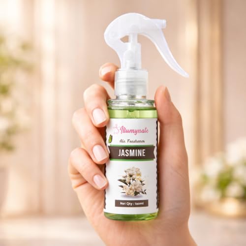 Image of Jasmine Room Freshener For Home 100ml | Refreshing Aroma Fragrance Spray Kitchen Bathroom Car Living Area Office Cabin, workspace, Bedroom Freshener (Jasmine)