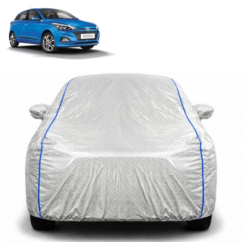 Image of Waterproof Car Cover for Hyundai Elite i20 | All Weather Protection | UV Resistant & Dustproof | Soft Cotton Lining to Prevent Scratches | Triple Stitched with Mirror Pockets & Elastic Hem