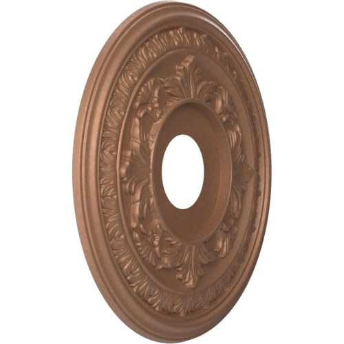 Image of Ekena Millwork 16 inchOD x 3 1 /2 inchID x 1 inchP Baltimore Thermoformed PVC Ceiling Medallion (Fits Canopies up to 6 1 /2 inch), Aged Copper