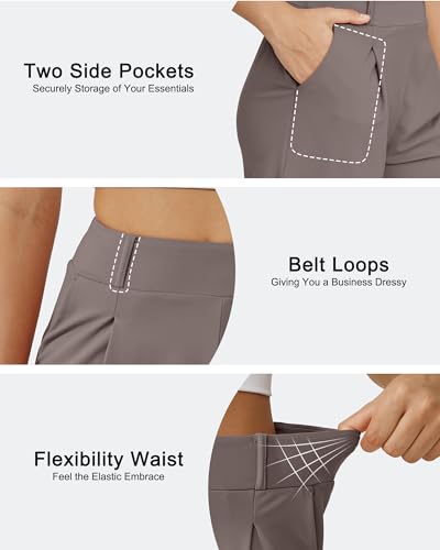 Image of G4Free EverGoing Dressy Casual Shorts for Women 4 inch High Waisted Summer Lounge Pleated Shorts with Pockets