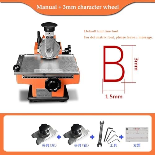Professional Manual Metal Tag Maker - Semi-Automatic Stamping Printer for Industrial Nameplates, Asset Labels & Equipment Tags - 5mm Character Wheel Included