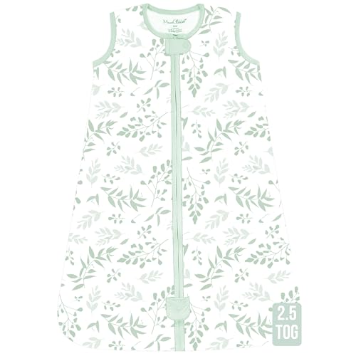 Mama Cheetah Saco de dormir para bebé 2.5 TOG, manta portátil de algodón orgánico con cremallera bidireccional, pañales de transición saco de dormir para recién nacido, niño pequeño, niña, 0-6 meses