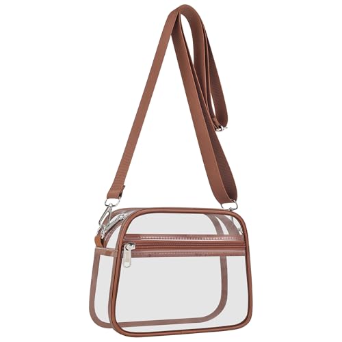 Image of Clear Bag for Stadium Events Clear Sports Fan Handbags Purses with Adjustbale Strap for Concerts Festivals Game Day