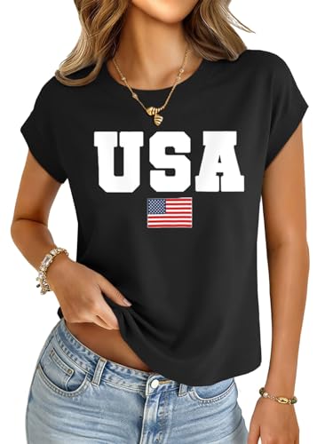 Image of UNCLECAT Womens Crop Tops Loose Fit Cap Short Sleeve Summer Tee