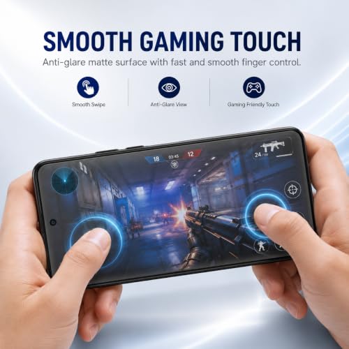 Image of FIRST MART Matte Anti-Glare Tempered Glass for Motorola G77 Power With Installation Kit | Military-Grade Gaming Screen Protector & Cable Guard | Edge to Edge Coverage | Black