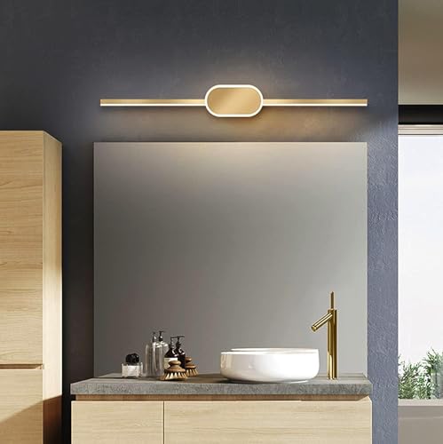 Image of Groeien Pack of 2 | 18 watt LED 3 Color Linear Gold Body Picture Photo Frame /Mirror Bathroom Wall Light (Warm+Natural+Coolwhite)(Linear Glow-Gold, 2)