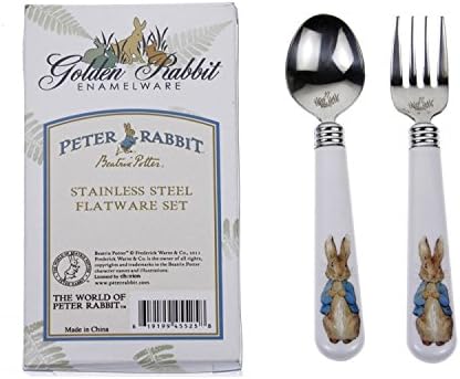 Peter Rabbit Beatrix Potter Baby Spoons & Forks Set Easter Gifts for Toddlers Easter Gifts for Babies & Easter Gifts for Kids