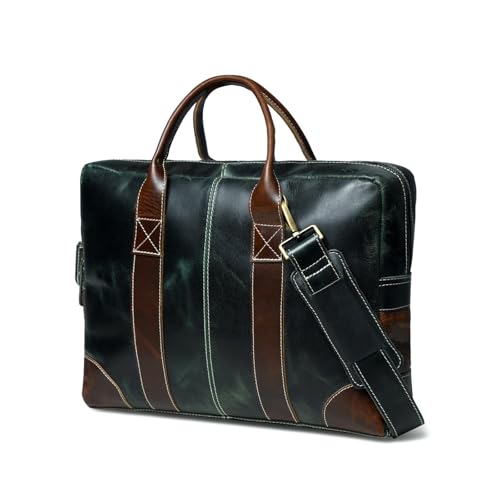Bolso mensajero de cuero para laptop para hombre miniatura 2