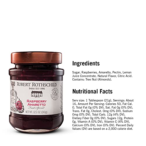 Robert Rothschild Farm Raspberry Amaretto Gourmet Fruit Spread – Deliciously Sweet Spread, Dip, Glaze And Condiment – 12.1 Oz #TOP3